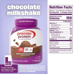 (2 pack) Premier Protein 100% Whey Protein Powder, Chocolate Milkshake, 30g Prot