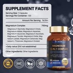 Totaria Health Magnesium 12-in-1 Complex – 700mg | 120 Capsules | Vegan, Non-GMO