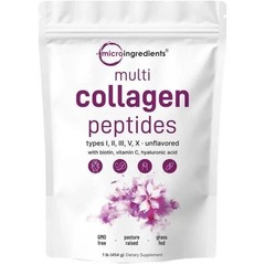 1LB Multi Collagen Peptides Powder–Hydrolyzed Protein with Type I, II, III, V, X