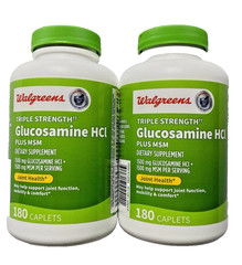 (3) 180ct Triple Strength Glucosamine HCI Plus MSM Caplets Joint Health 8/25