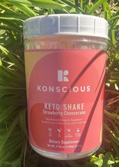 Konscious Keto Shake Strawberry Ketogenic Weight Loss MCT + Whey + Avacado