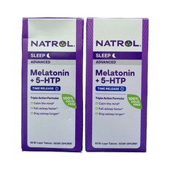 Natrol Melatonin + 5-HTP Advanced Sleep 60ct – 2 Pack, Exp 9/26
