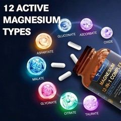 12-in-1 Magnesium 700mg by Totaria Nature | Vegan Nerve & Bone Health Supplement