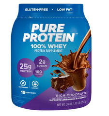Pure Protein 100% Whey Protein Powder Rich Chocolate 1.75LB 25g