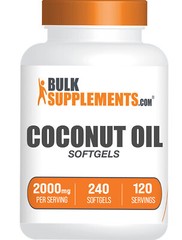BulkSupplements Coconut Oil – 240 Softgels – 2000 mg Per Serving
