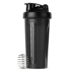 1Pc 600ml Protein Shaker Bottle Wire Whisk Ball Sports Fitness Mixer Cup
