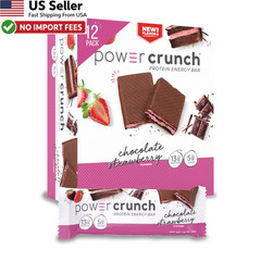 Power Crunch Protein Energy Bars Chocolate Strawberry 12 Count 16.9oz FROM USA