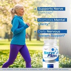 NerveFlow Nerve Support Supplement Capsules Neuropathy Natural 1 Pack 60Ct