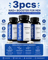 Selerb NAD+ Supplement for Men L-Carnitine, L-Arginine, Maca Ashwagandha & 3pcs