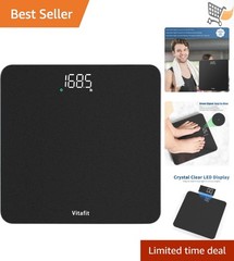 Digital Body Weight Scale 0.1lb Accuracy Silver Black Bathroom Health Equipment