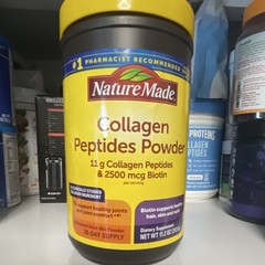 Nature Made Collagen Peptides Powder 11g Peptides & 2500mcg Biotin 11.2oz