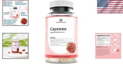 Cayenne Pepper Supplement – 70,000 Scoville Heat Units, 90 Capsules for Energy