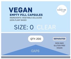 Vegan/Vegetarian Clear Empty Pill Capsules Size 0, 200 Count *SEPARATED
