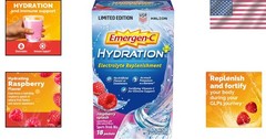 On-the-Go Hydration+ Raspberry Electrolyte Powder – 18 Single-Serving Packets