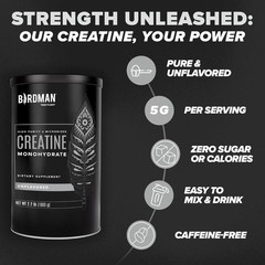 BIRDMAN Micronized Creatine Monohydrate Powder 80 Servings 400g Organic 10/28