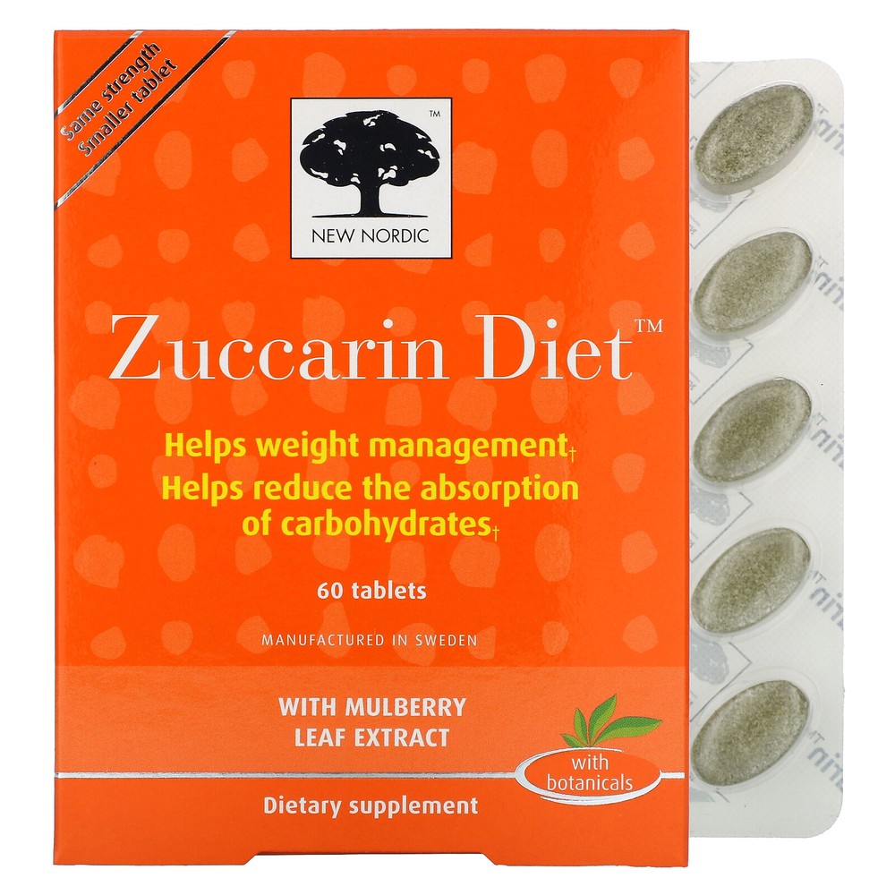 New Nordic US Inc Zuccarin Diet 60 Tablets Dairy-Free, Gluten-Free, Vegan
