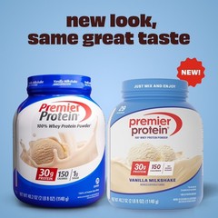 Premier Protein 100% Whey Protein Powder, Vanilla Milkshake, 30g Protein, 29 Ser