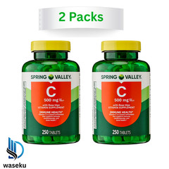 2 PK -Spring Valley Vitamin C Supplement with Rose Hips Tablets, 500 mg, 250 Ct.