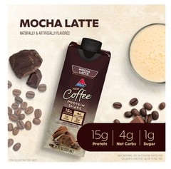 Atkins Protein Shake, Mocha Latte, Keto Friendly, Gluten Free, 8 Ct