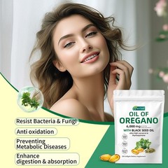 Oil of Oregano 300 Softgels with Black Seed Oil – 6000mg Oregano Oil Strength
