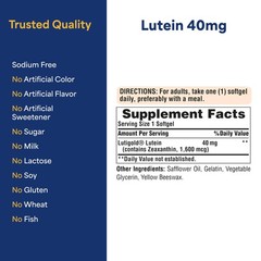 Puritan’s Pride Premium Lutigold™ Lutein 120 Count (Pack of 1), Red