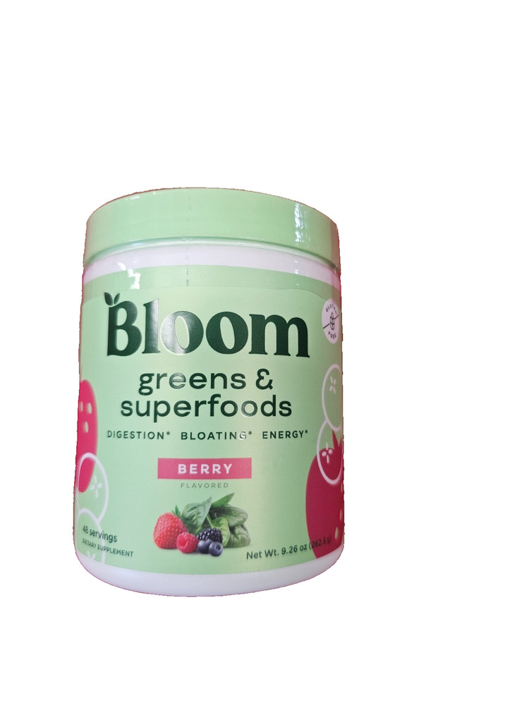 Bloom Nutrition Greens & Superfoods Powder Berry (48 Servings, 9.26 OZ)