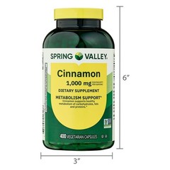Spring Valley Cinnamon Capsules 1000 mg Metabolism Support 400 Count