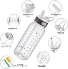 32oz tritan plastic sports water Bottle with Flip Top 33.8 Ounces, Clear