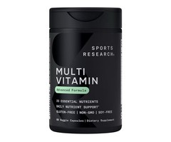 Sports Research Multivitamin Advanced Formula 60 Veggie Capsules Gluten-Free