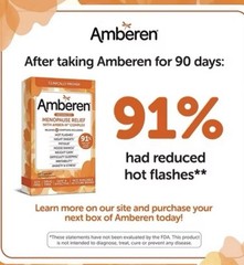 Amberen Menopause Relief Capsules 60-Count EXP 2027+