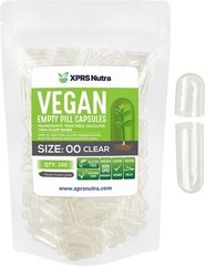 Size 00 Clear Empty Vegan Capsules Vegetarian Veggie Capsules Pills Caps Vegi