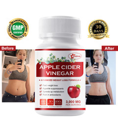 100% Pure APPLE CIDER VINEGAR ACV 3000mg PURE WEIGHT LOSS FAT BURNER Diet Pills