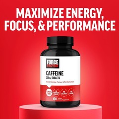 Force Factor Caffeine Pills 200mg, Boost Energy, Focus, 100 Count (Pack of 1)