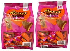 2-PACK Reese’s Peanut Butter Hearts Snack Size, 65 Hearts, 39.8 Oz each bag