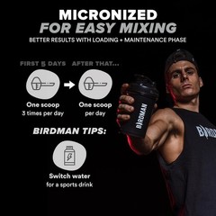 BIRDMAN Micronized Creatine Monohydrate Powder 80 Servings 400g Organic 10/28