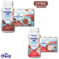 Equate High Diabetic Care Nutri Shake, Strawberry & Chocolate Flavour, 8 oz 12Ct