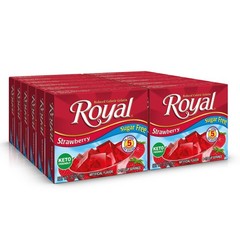 Royal Strawberry Gelatin Dessert Mix, Sugar Free and Carb Free, (Pack of 12)
