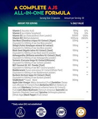 AJS 20 All-in-One-Sea Moss, Ashwagandha, Turmeric, Shilajit,Black Seed Oil90CT