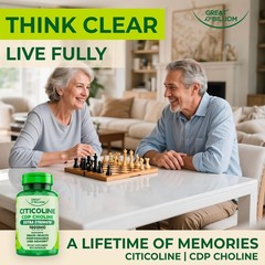 Citicoline CDP Choline 1000mg – Extra Strength Brain Supplements for Memory a…
