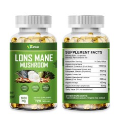 Mushroom Complex 120ct with Lions Mane, Reishi, Shiitake, Chaga and more