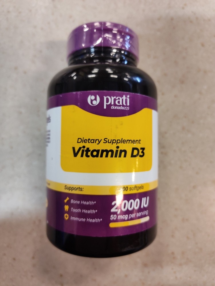 Prati Donaduzzi Vitamin D3 50 mcg. 2000 IU 600 Softgels Exp 09/2026