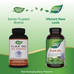 Nature’s Way Flax Oil Max Strength‡, Supports 200 Count (Pack of 1), Gold