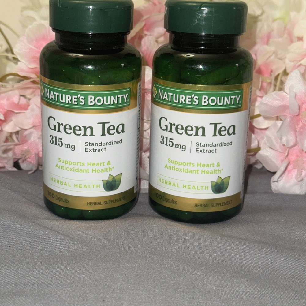 2 Nature’s Bounty Green Tea Capsules – 315 mg – 100 Count Antioxidant 3/27