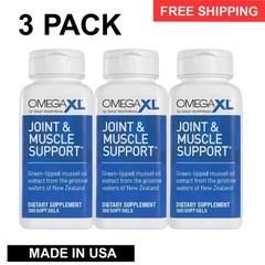 3Pack Omega XL 300 Capsules-Green Lipped Mussel Joint & Muscle Relief Supplement