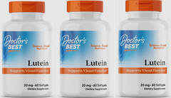 3X Doctor’s Best Lutein 20 MG 60 Count Supplement for Vision EXP 06/2026