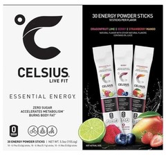 Celsius Essential Energy, Zero Sugar, Assorted Flavors, 30 Energy Powder 05/2027