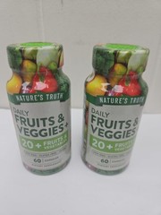 2X Nature’s Truth Daily Fruits & Veggies+ 60 Vegetarian Capsules BBD 3/2028 (A29