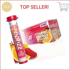 Zipfizz Daily Energy Drink Powder, Fruit Punch, 20 Pack 3-in-1 Sustained Energy,