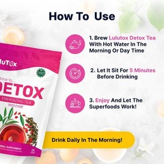 LULUTOX Detox Tea – Herbal Blend with Dandelion, Ginseng, and Ginger – Supports