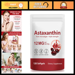 Astaxanthin Antioxidant Supplements for Eye, Joint & Skin Health – 120 Capsules